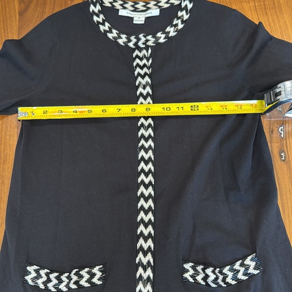 DVF/Diane Von Furstenberg Carmela Black and White Long Cardigan - Picture 14 of 16